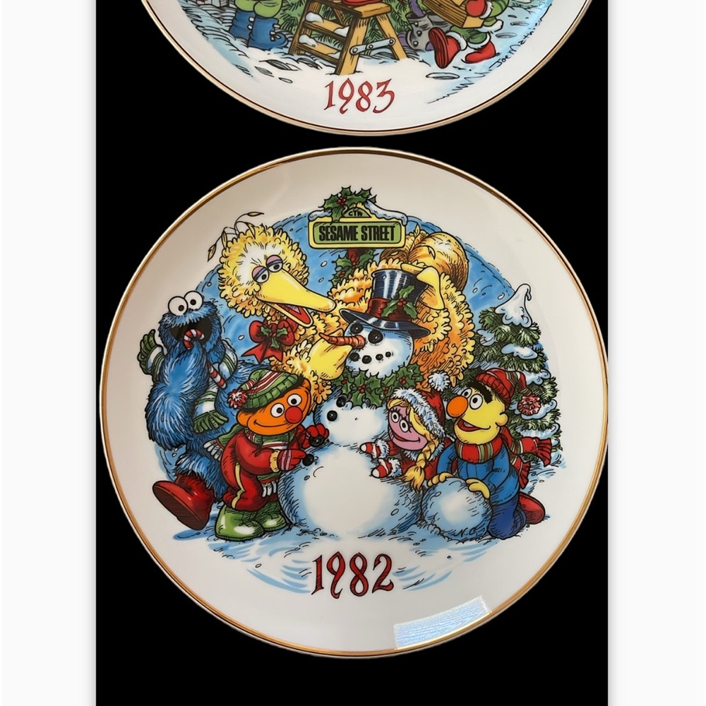 Set of 3 1981-1983 Vintage limited edition Sesame Street plates